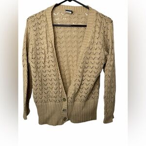 Armand & Alba Tan Knit Cardigan Sweater